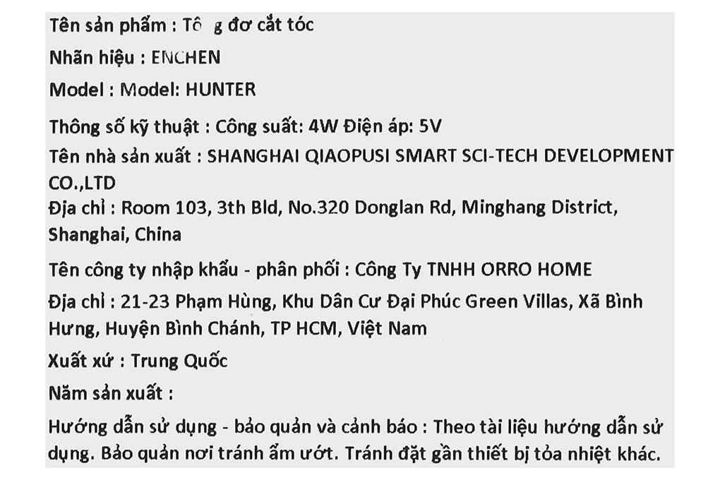 Tông đơ cắt tóc pin sạc Enchen Hunter - 17