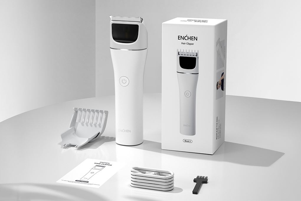 Tông đơ cắt tóc pin sạc Enchen BOOST2 Màu Trắng
