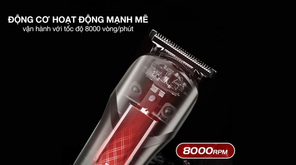 Động cơ hoạt động - Tông đơ cắt tóc pin sạc Enchen BEARDO 2