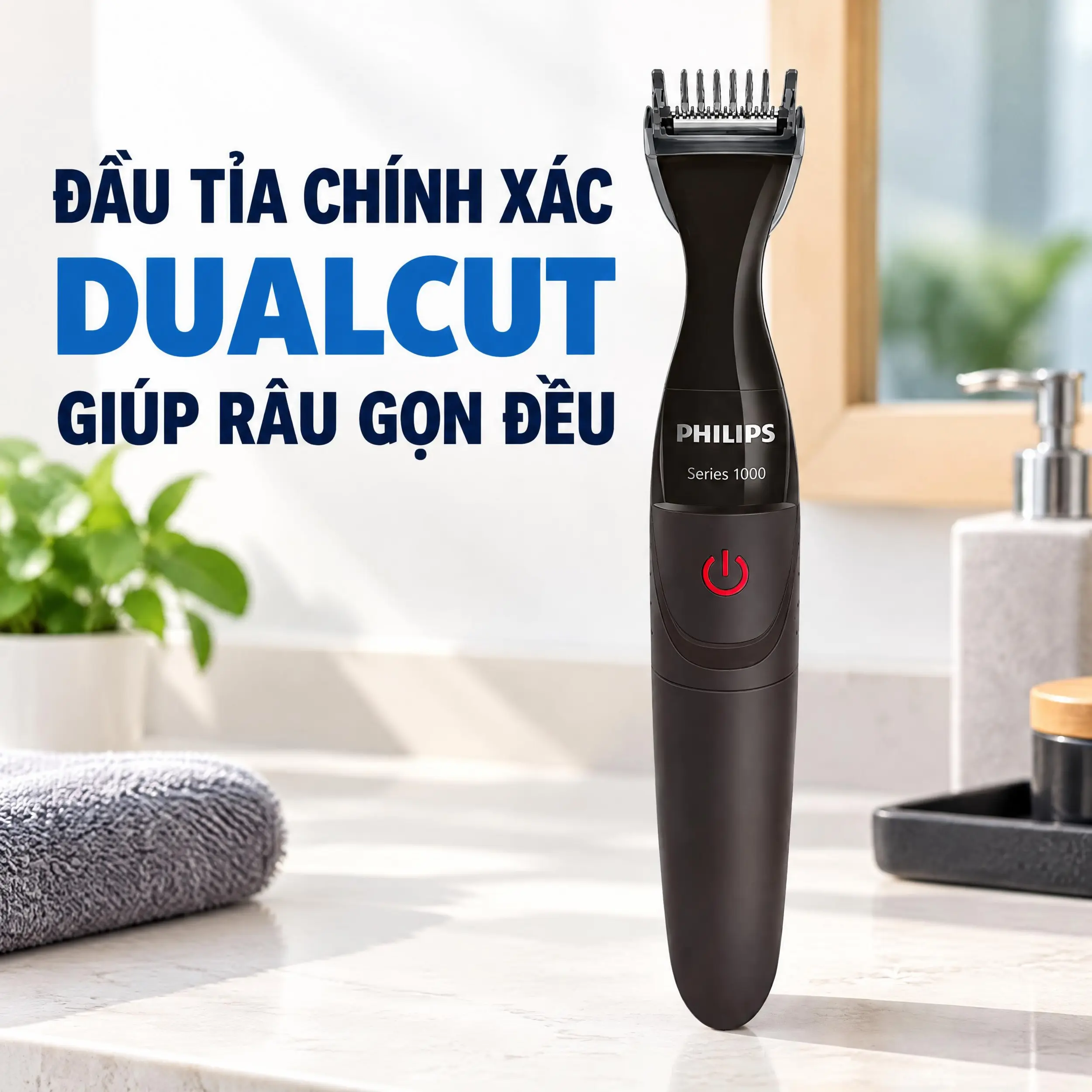 Tông đơ tạo kiểu râu Philips MG1100/16 Màu Đen - Đỏ