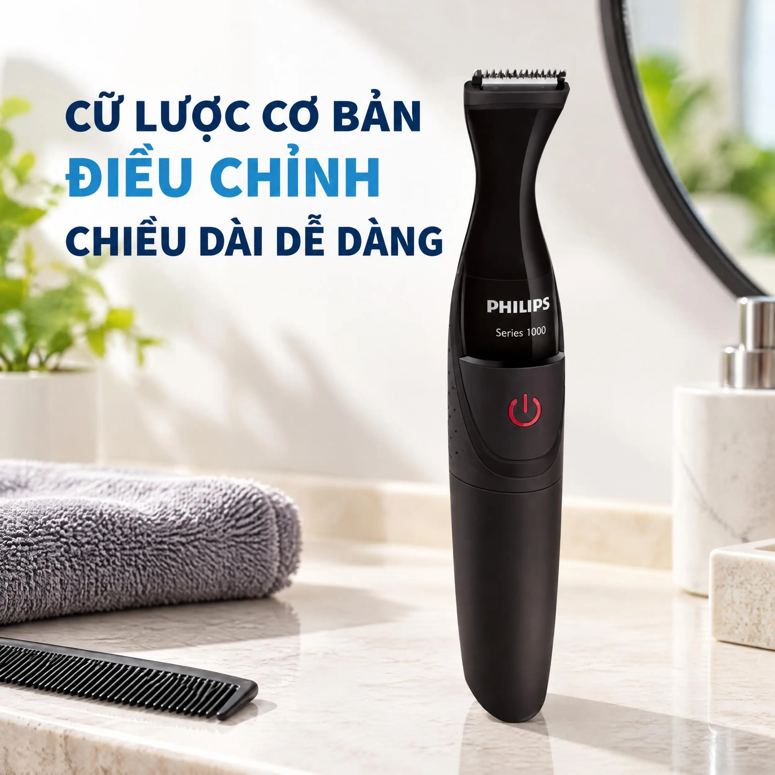Tông đơ tạo kiểu râu Philips MG1100/16 Màu Đen - Đỏ