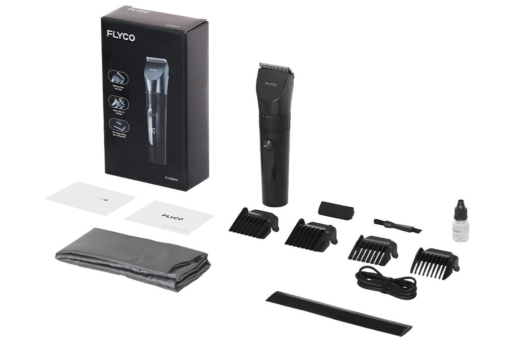 Tông đơ cắt tóc pin sạc Flyco FC5908VN Màu Đen
