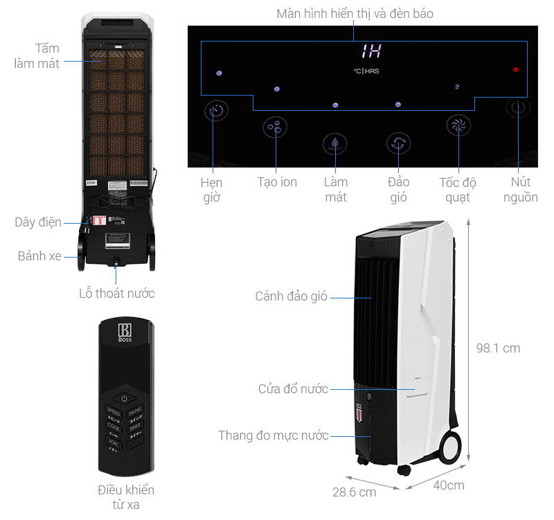 Quạt điều hòa Boss FEAB-110 100W