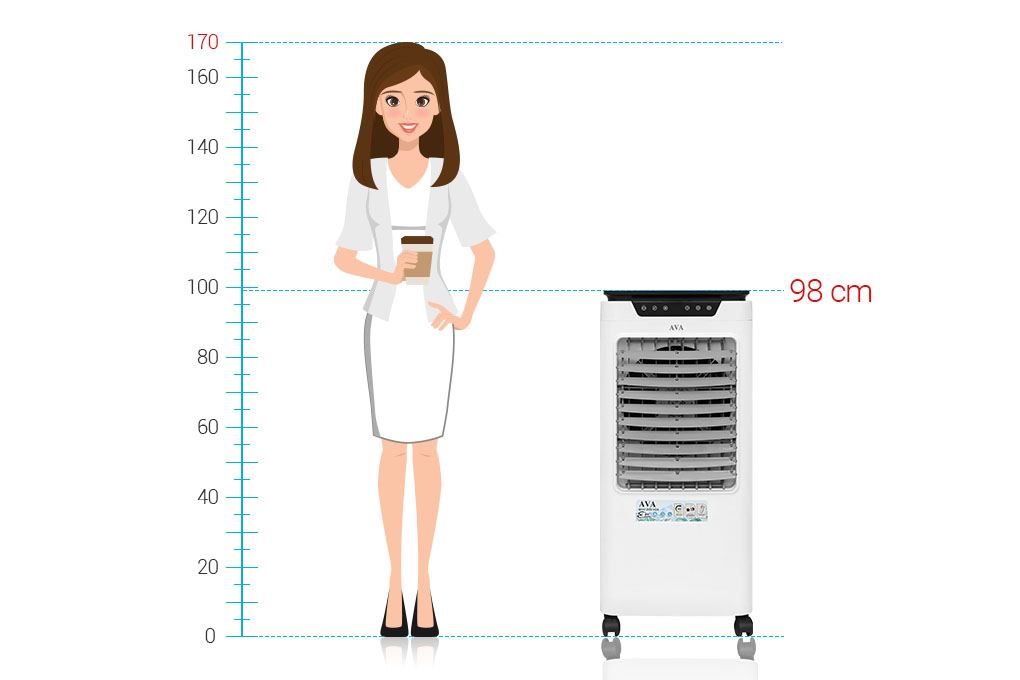 Quạt điều hòa AVA RPD-80 130W Màu Trắng - Xám