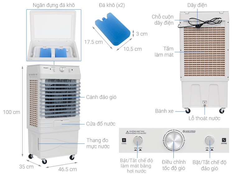 Quạt điều hòa Kangaroo KG50F100 110W