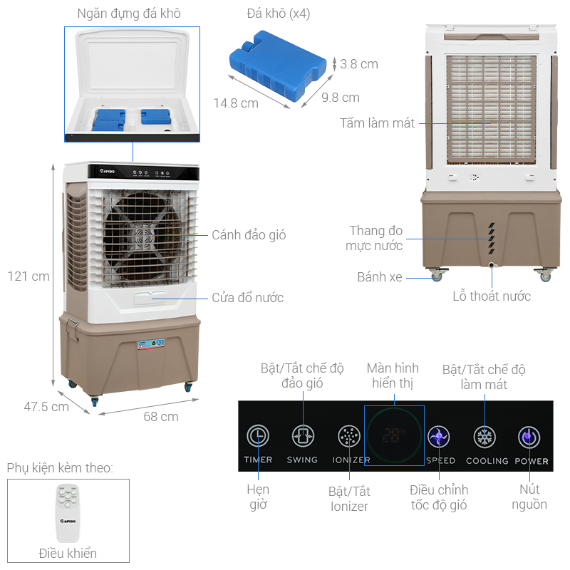 Quạt điều hòa Rapido Windy D 210W