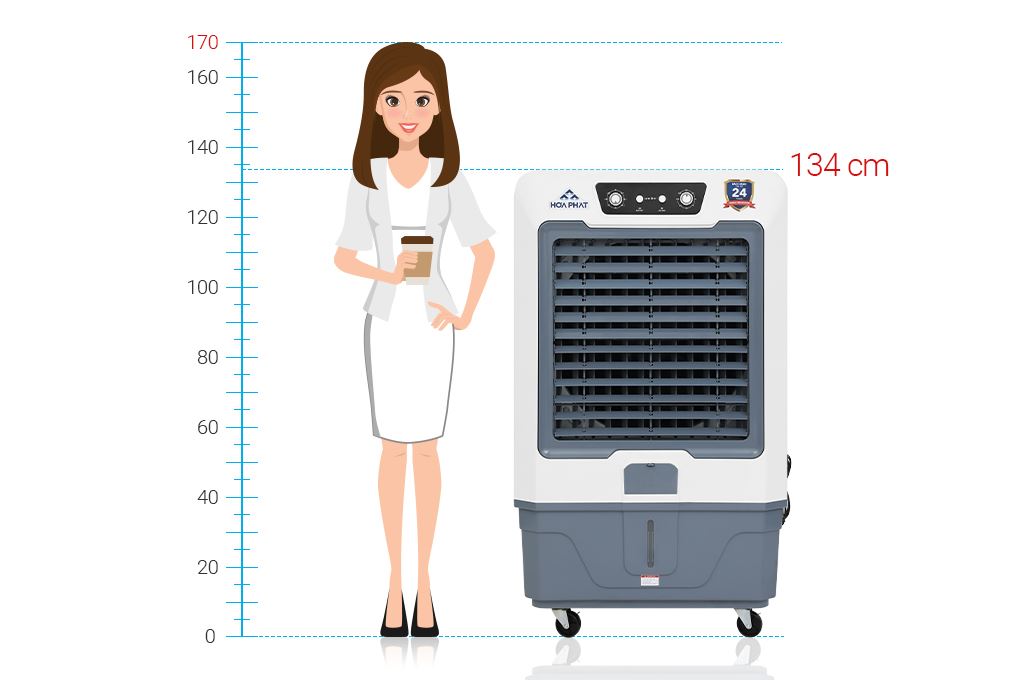Quạt điều hòa Hòa Phát HPCF1-072 270W Màu Trắng - Xám