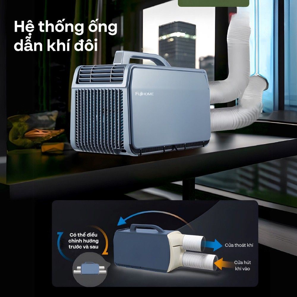 Quạt điều hoà FUJIHOME PAC06-PRO 500W Màu Đen