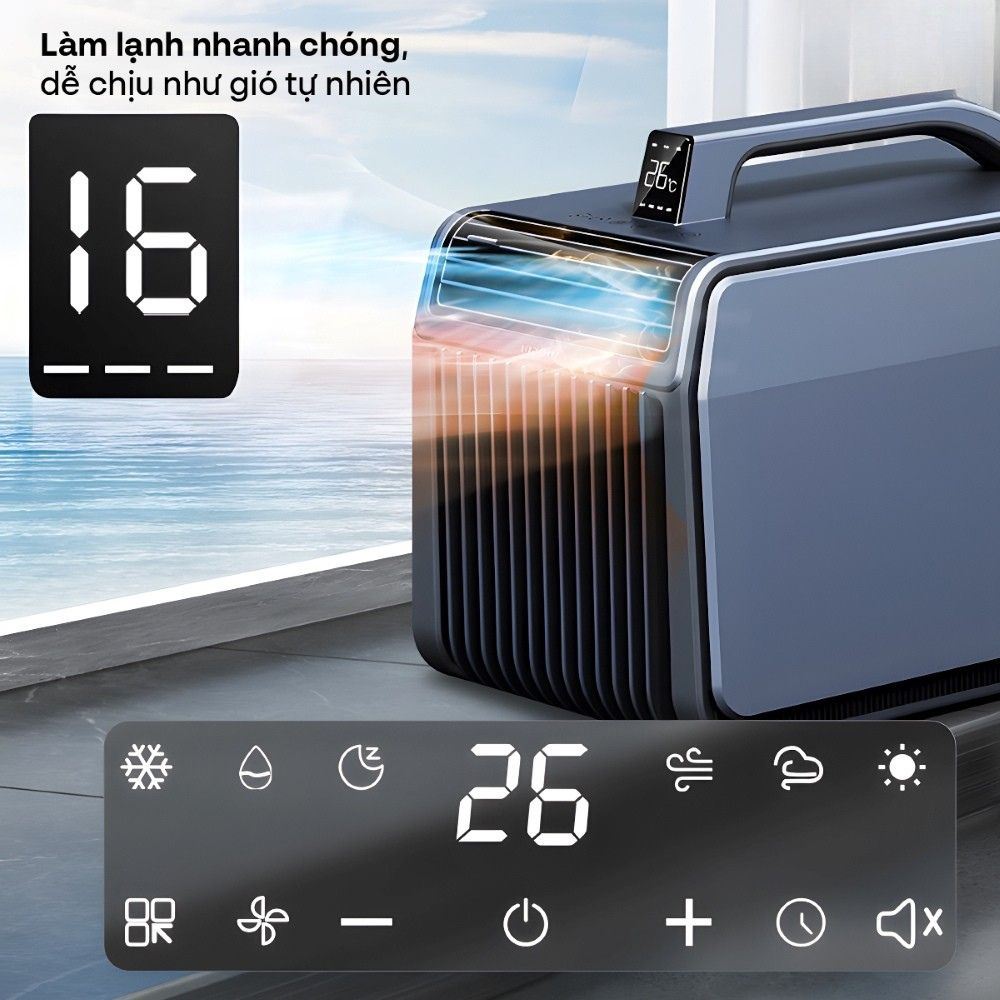 Quạt điều hoà FUJIHOME PAC06-PRO 500W Màu Đen