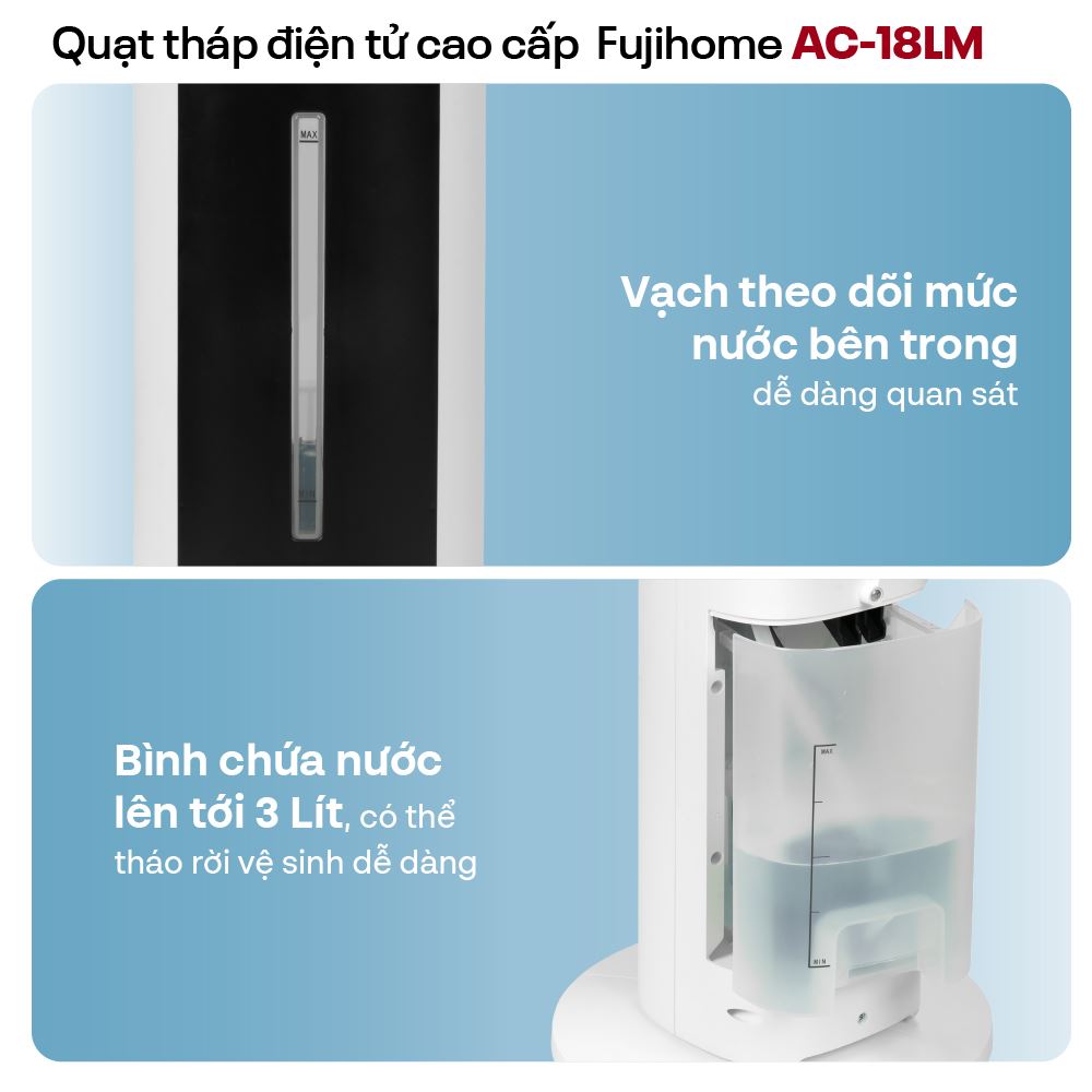 Quạt điều hoà FUJIHOME AC-18LM 43W Màu Trắng