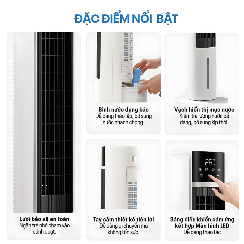 Quạt điều hoà FUJIHOME AC-DT5E 65W Màu Trắng