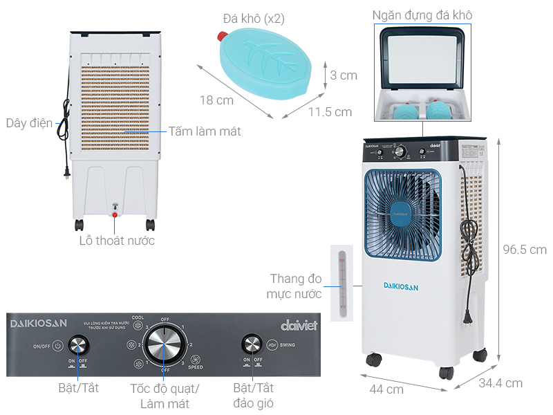 Quạt điều hòa Daikiosan DM110 81W