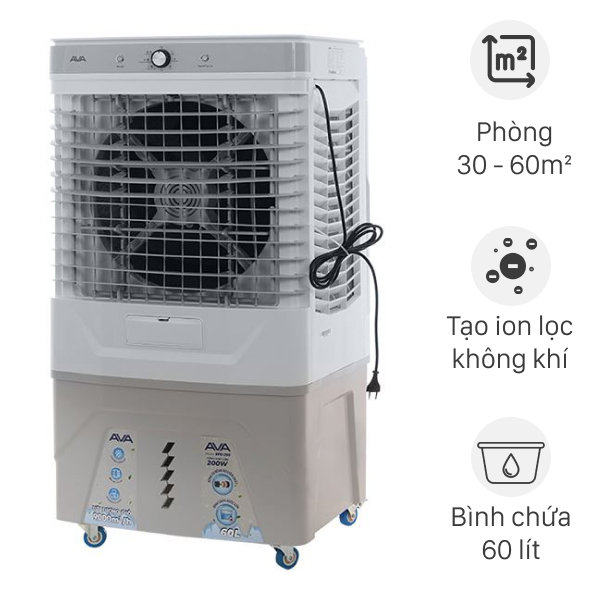 Quạt điều hòa AVA RPD-200 200W Trắng - Xanh