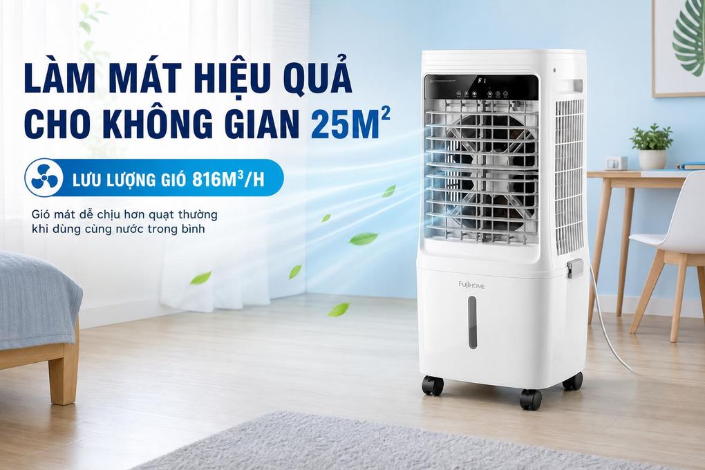 Quạt điều hòa FUJIHOME AC-25 80W Màu Trắng