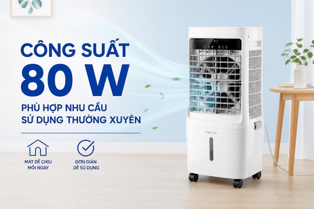 Quạt điều hòa FUJIHOME AC-25 80W Màu Trắng