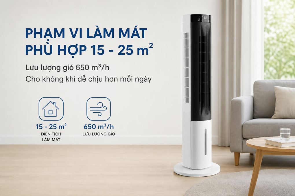 Quạt điều hòa FUJIHOME AC-1001C 70W Màu Trắng