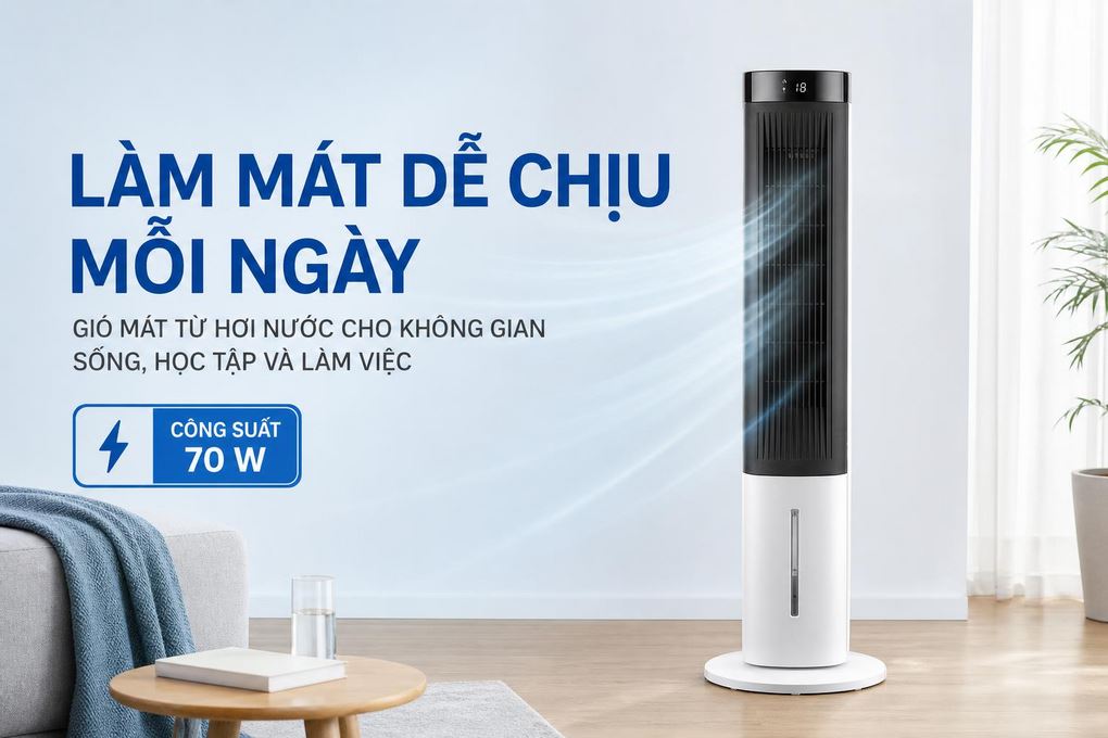Quạt điều hòa FUJIHOME AC-1001C 70W Màu Trắng