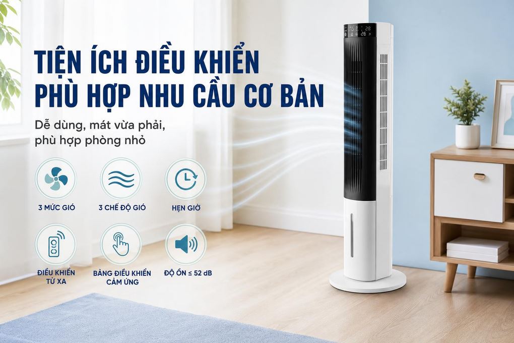 Quạt điều hòa FUJIHOME AC-1001C 70W Màu Trắng