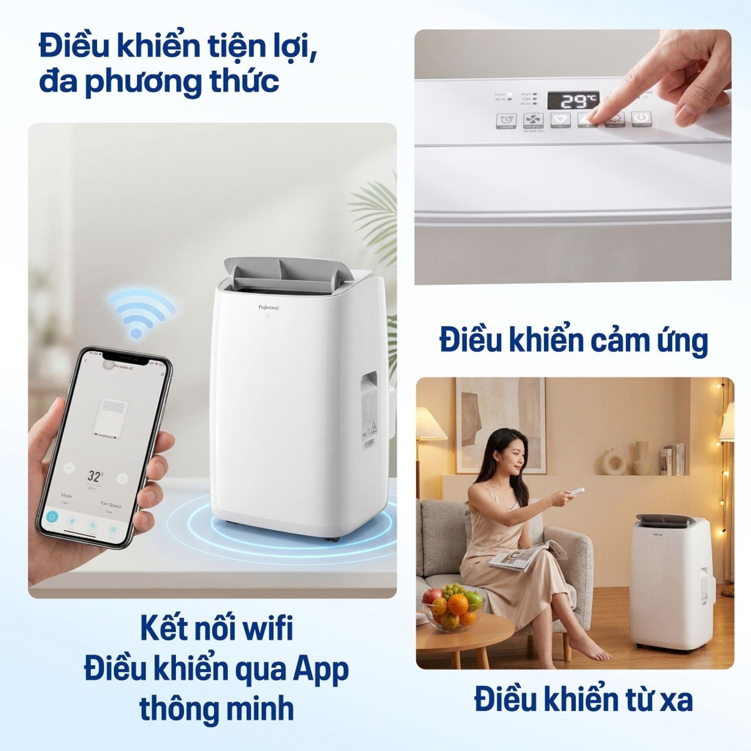 Điều hòa di động Fujihome PAC12N 3500W - Điều khiển tiện lợi