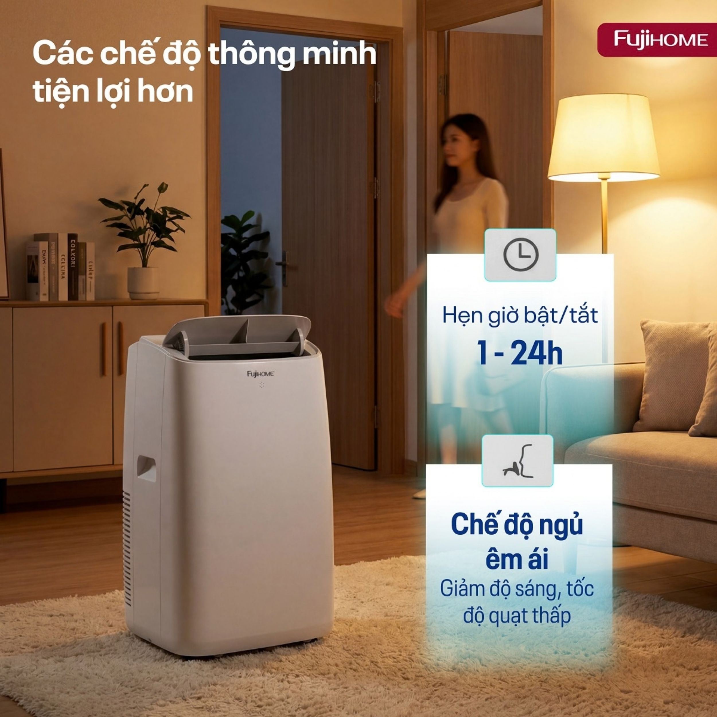 Điều hòa di động Fujihome PAC12N 3500W - Các chế độ thông minh tiện lợi