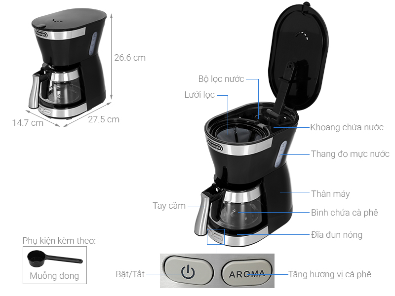 Máy pha cà phê Delonghi ICM12011.BK