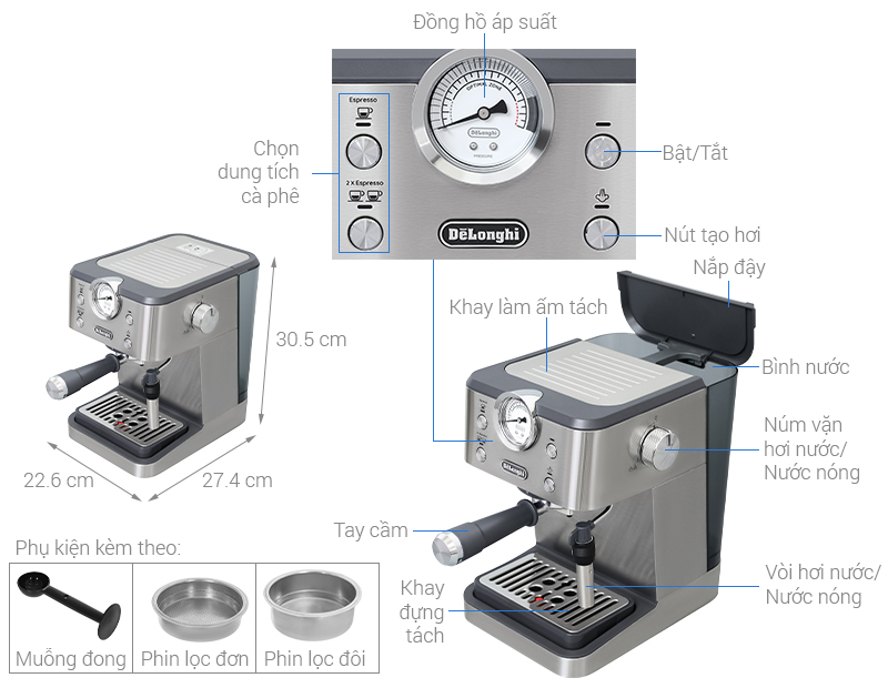 Máy pha cà phê Delonghi EM450.M