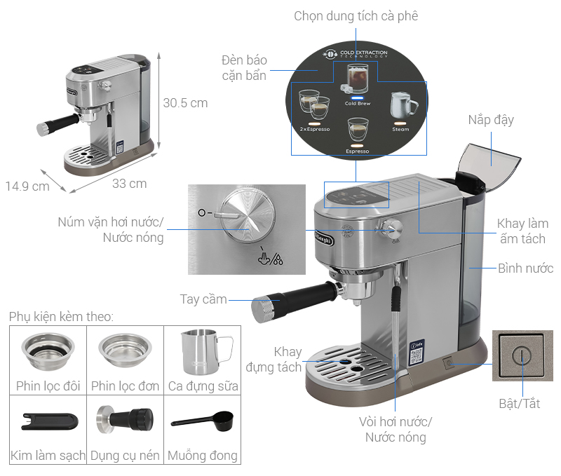 Máy pha cà phê Delonghi EC890.M