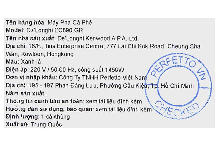 Máy pha cà phê Delonghi EC890.GR Màu Xanh rêu