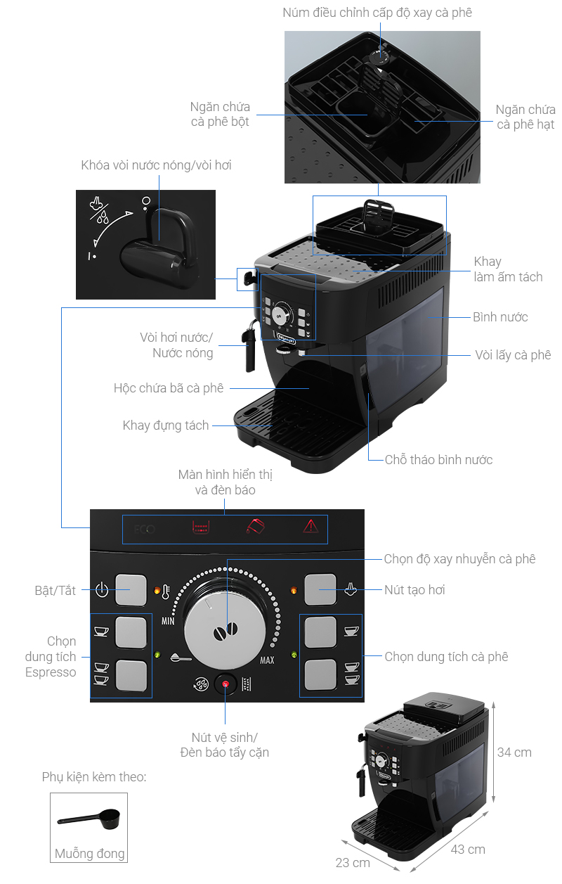 Máy pha cà phê Delonghi ECAM12.122.B