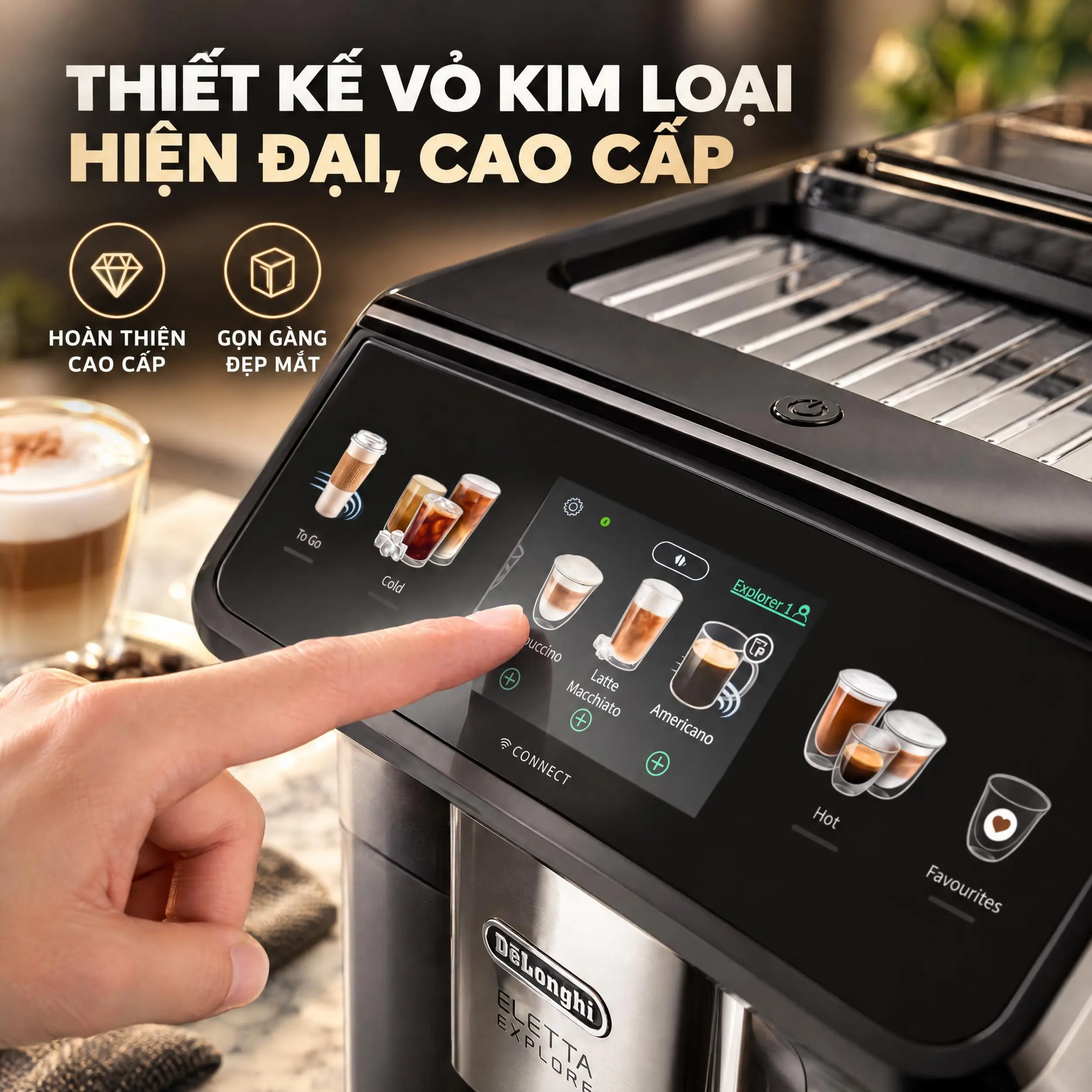Máy pha cà phê Delonghi ECAM450.65.S EX: S11 Màu Bạc