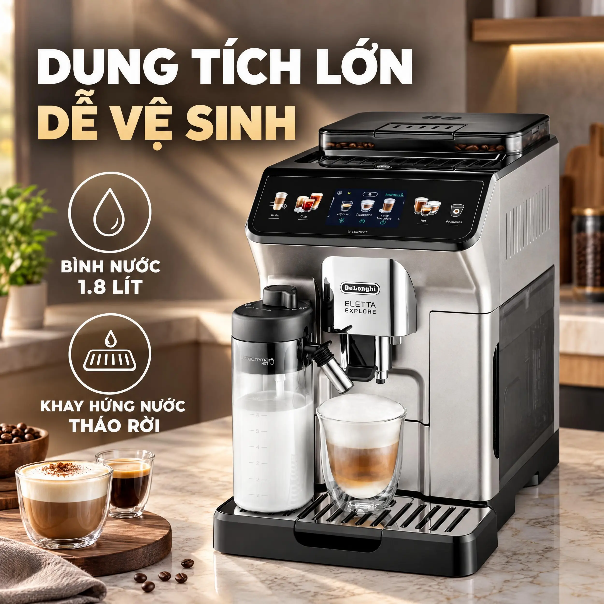 Máy pha cà phê Delonghi ECAM450.65.S EX: S11 Màu Bạc