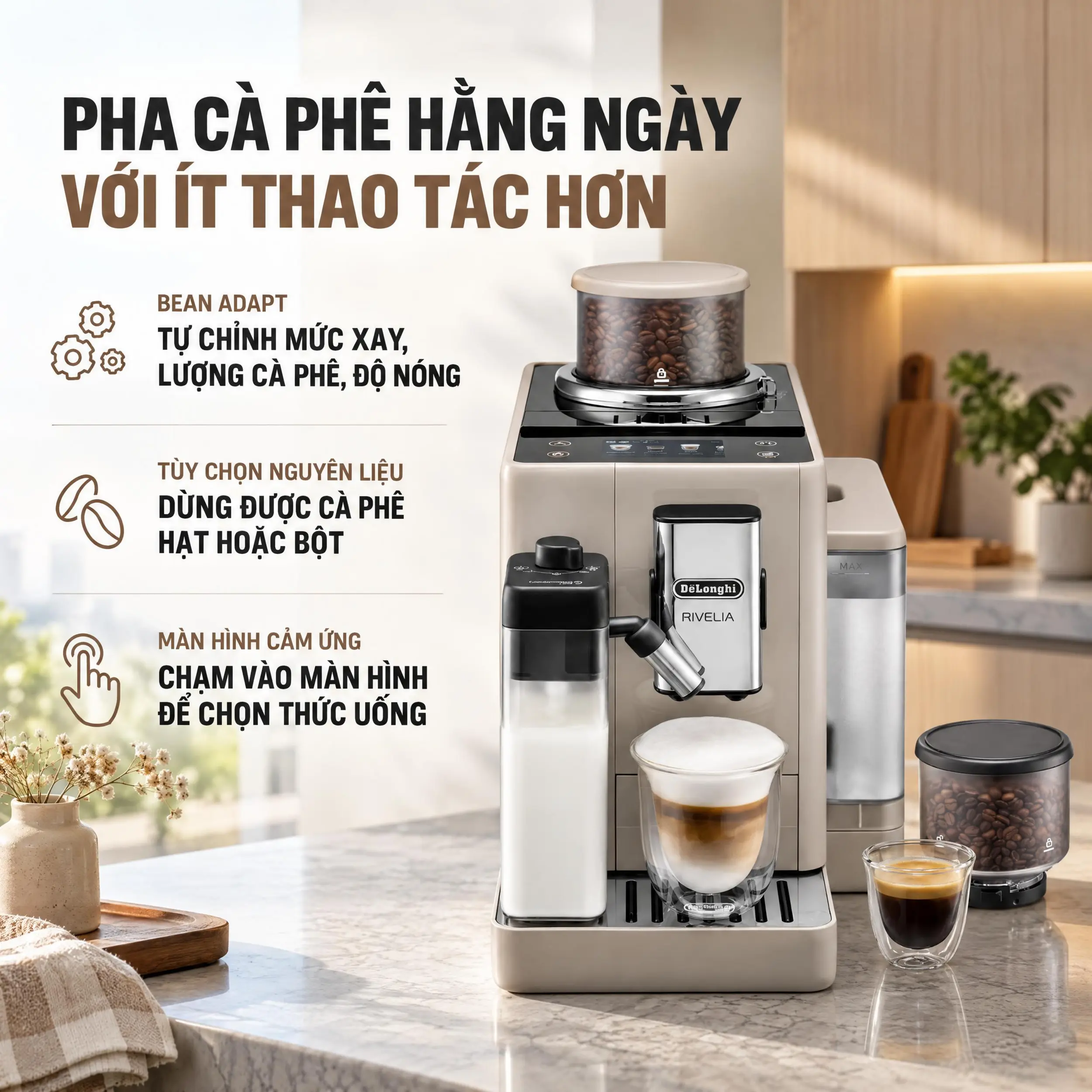 Máy pha cà phê Delonghi EXAM440.55.BG Màu Màu be