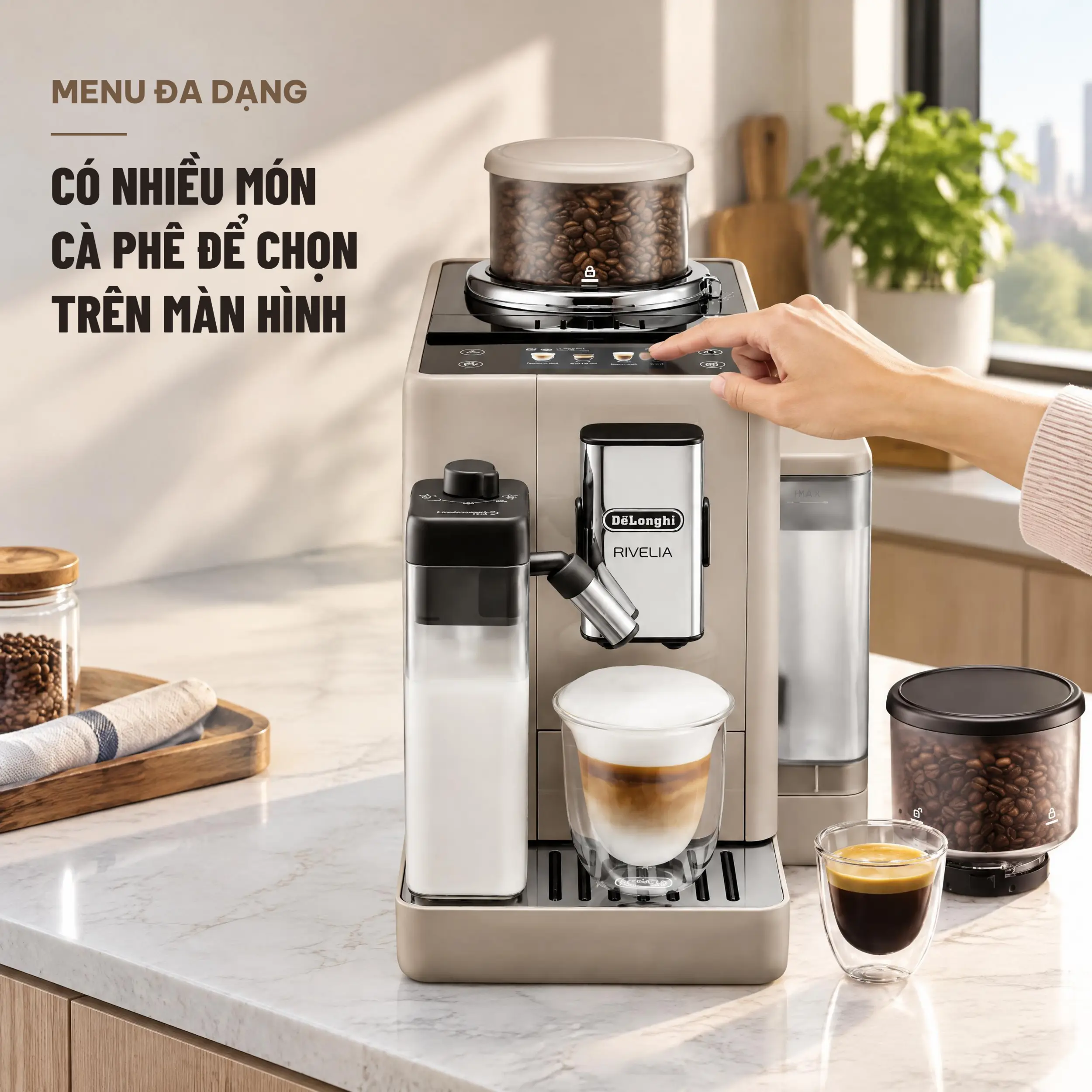 Máy pha cà phê Delonghi EXAM440.55.BG Màu Màu be