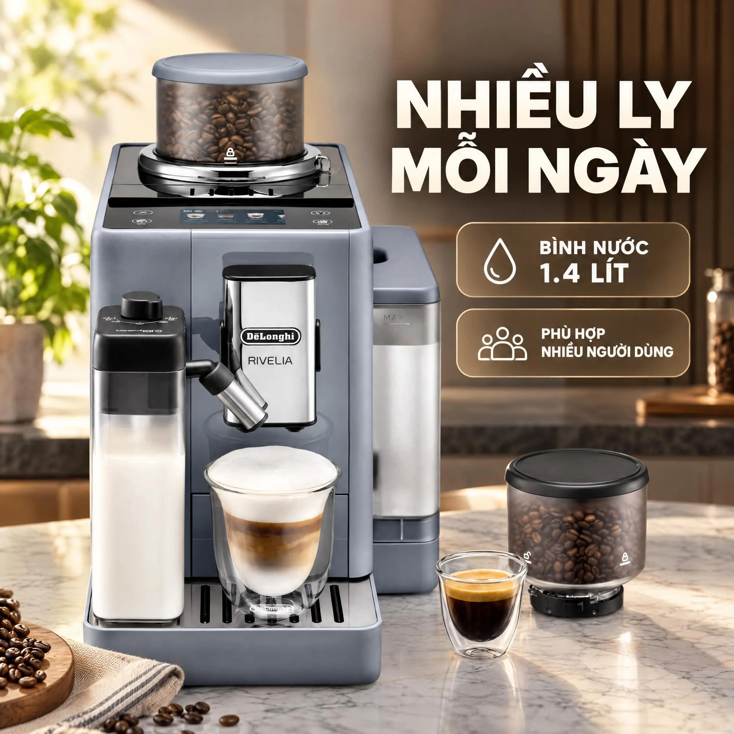 Máy pha cà phê Delonghi EXAM440.55.G Màu Xanh