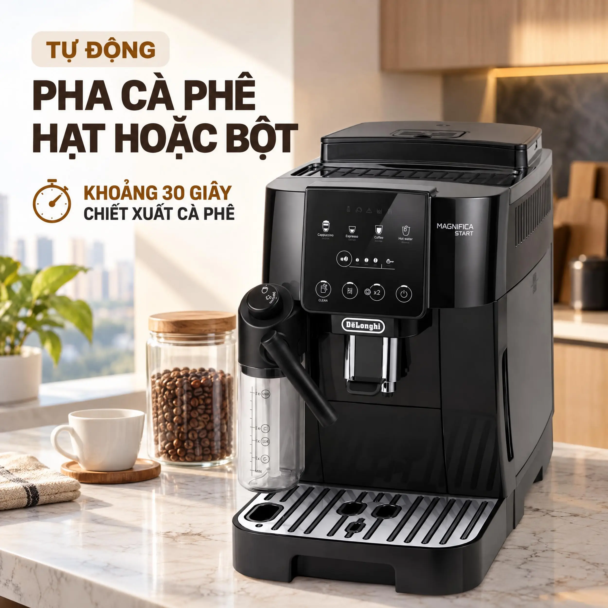 Máy pha cà phê Delonghi ECAM220.60.B EX:1 Màu Đen