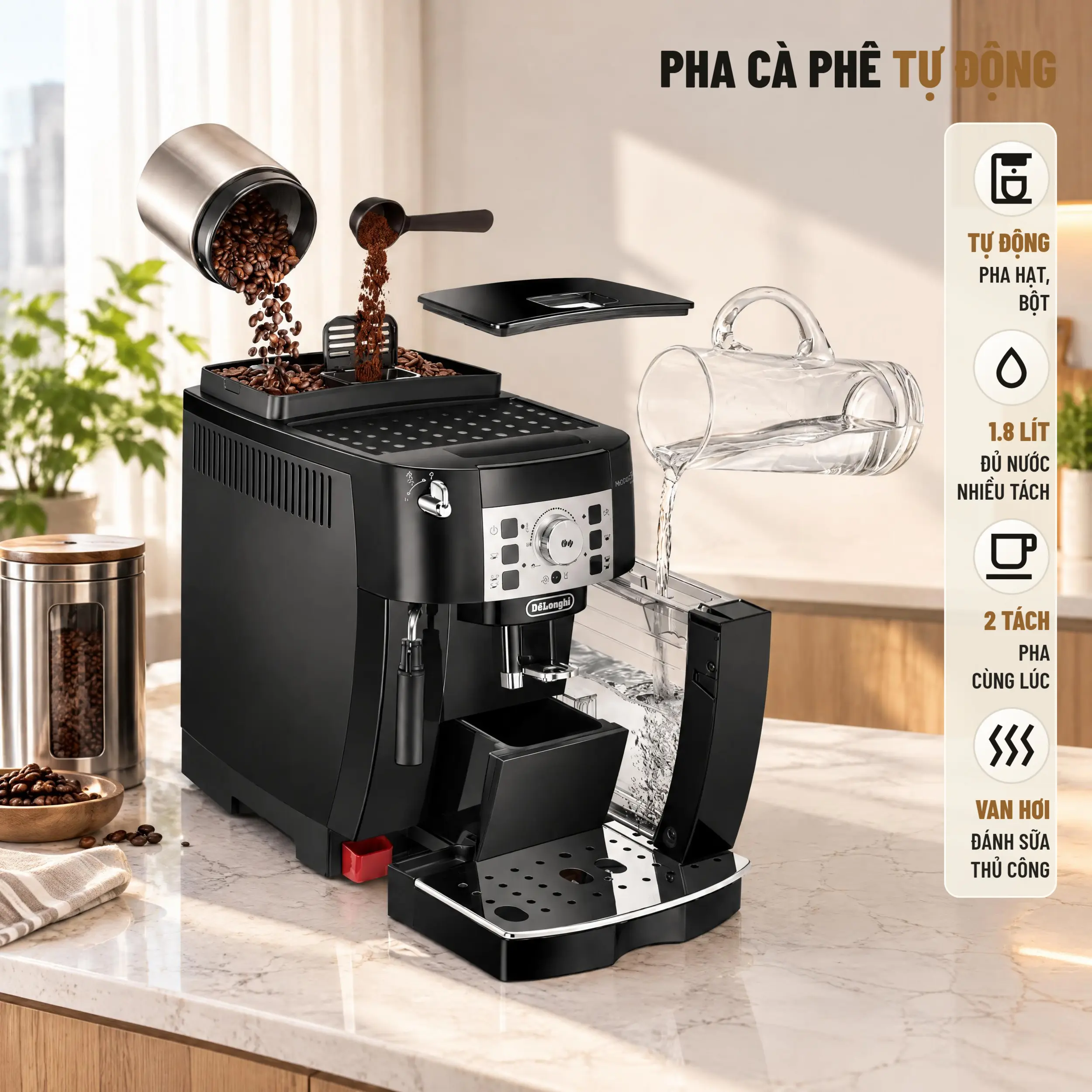 Máy pha cà phê Delonghi ECAM22.110.B Màu Đen