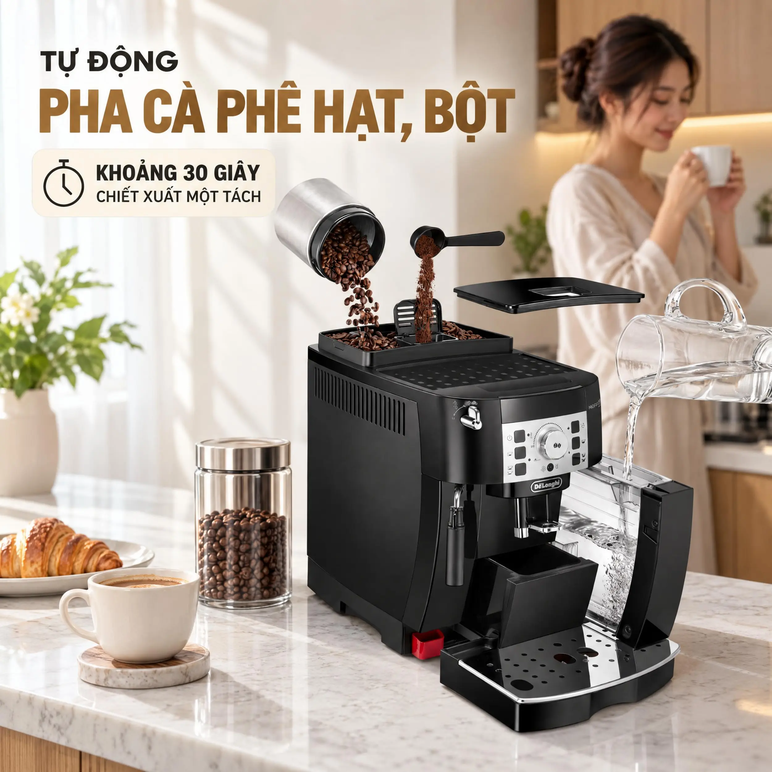 Máy pha cà phê Delonghi ECAM22.110.B Màu Đen