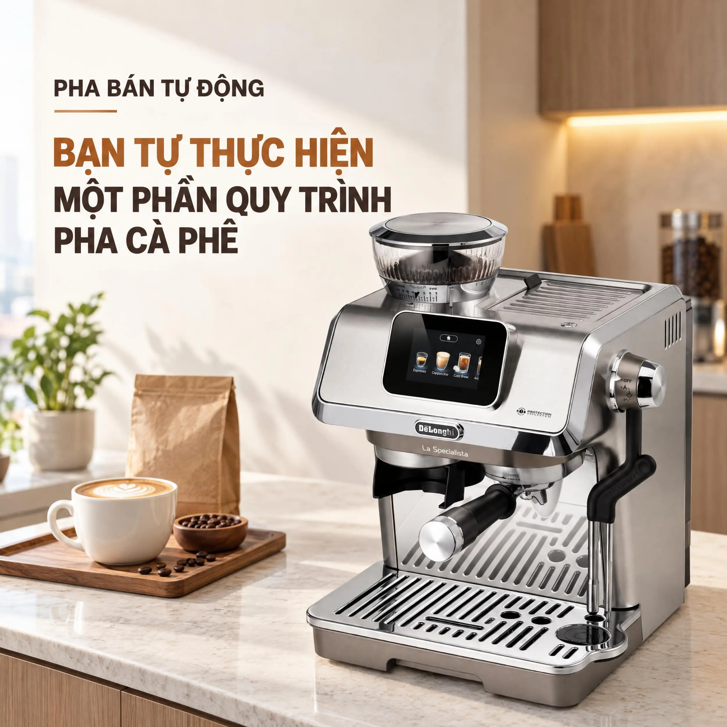 Máy pha cà phê Delonghi EC9455.M EX:2 Màu Bạc