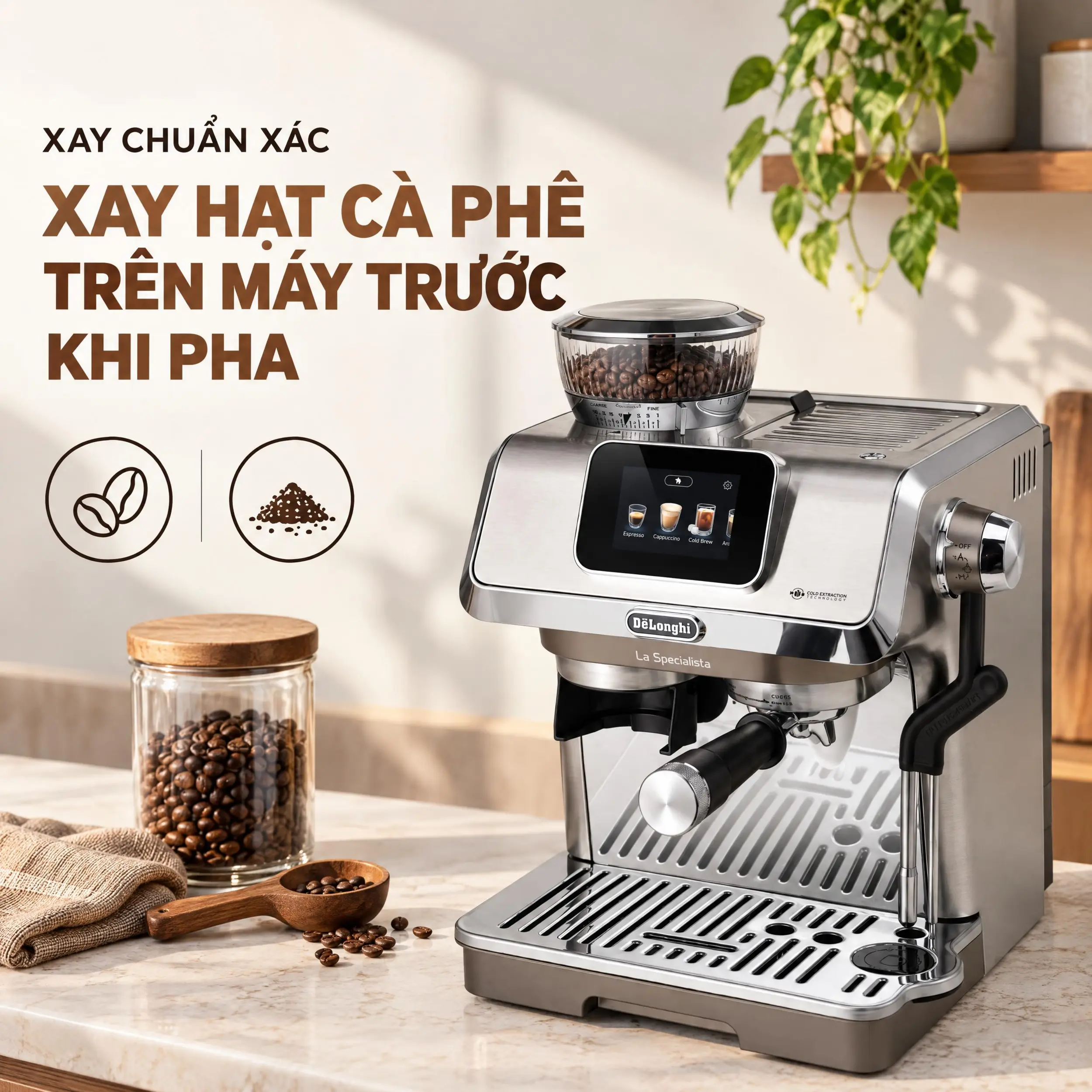 Máy pha cà phê Delonghi EC9455.M EX:2 Màu Bạc