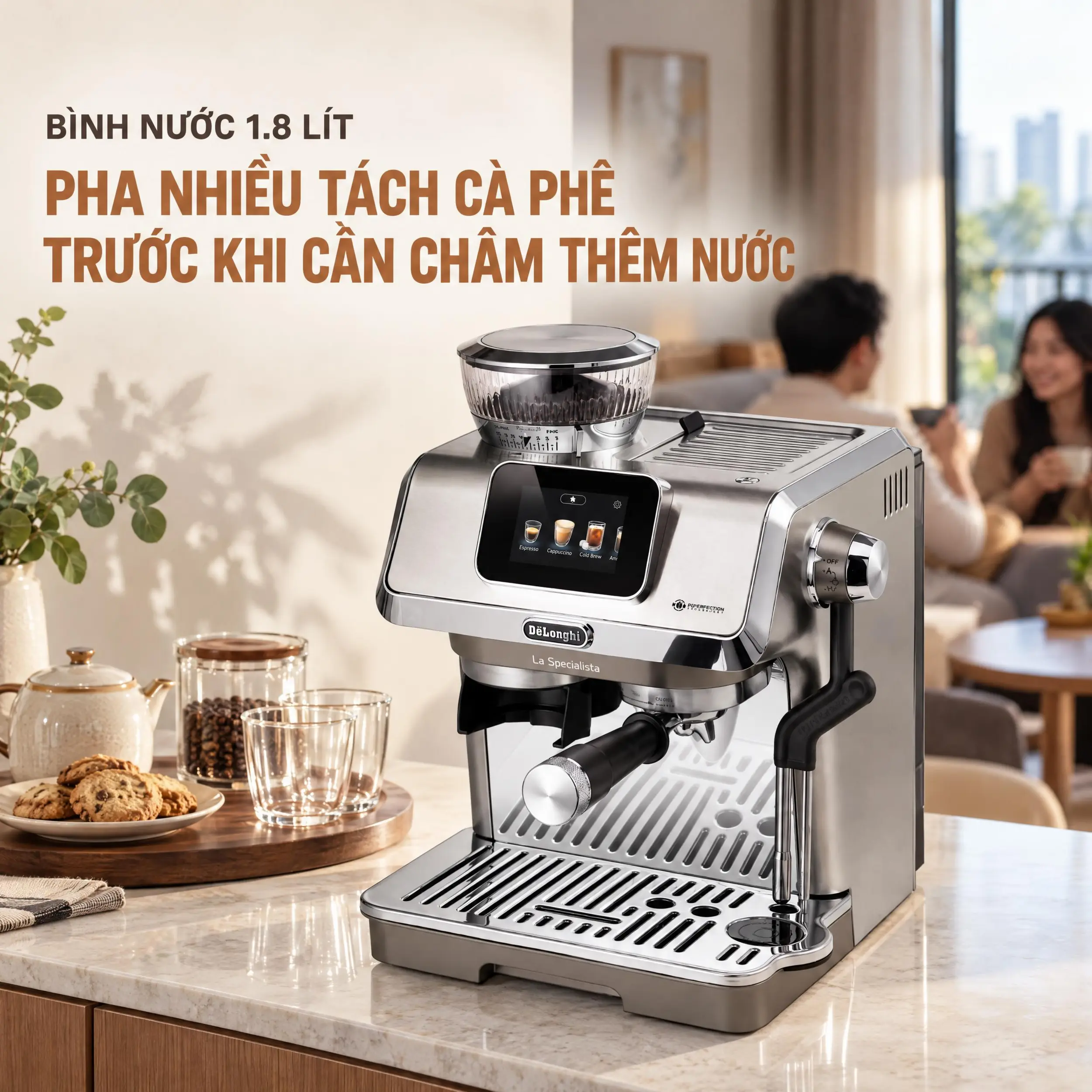 Máy pha cà phê Delonghi EC9455.M EX:2 Màu Bạc
