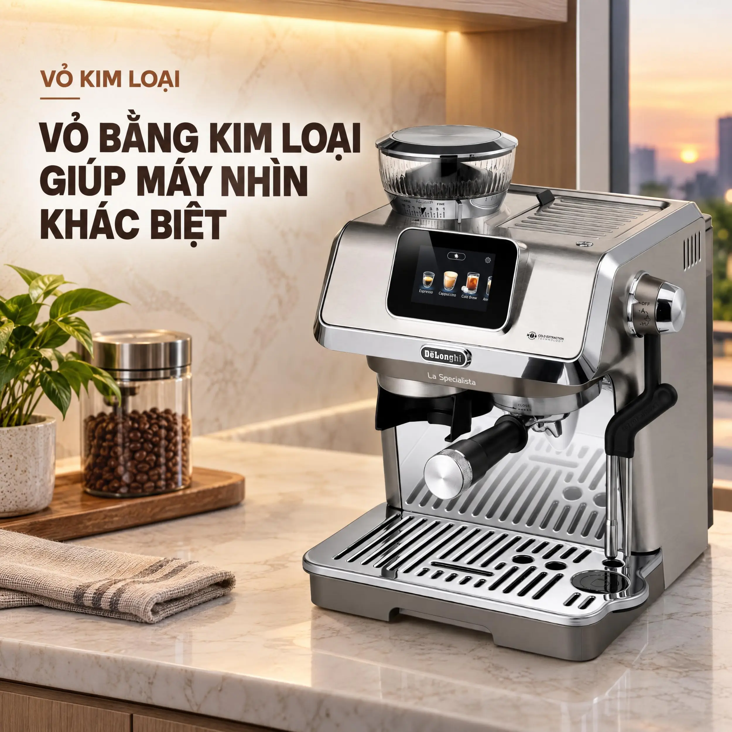 Máy pha cà phê Delonghi EC9455.M EX:2 Màu Bạc