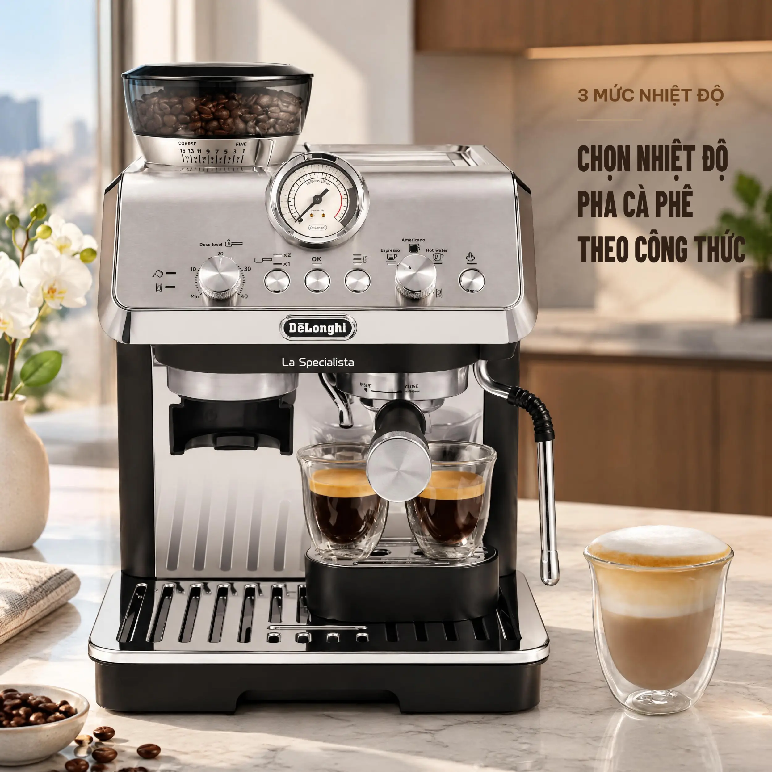 Máy pha cà phê Delonghi EC9155.MB Màu Bạc