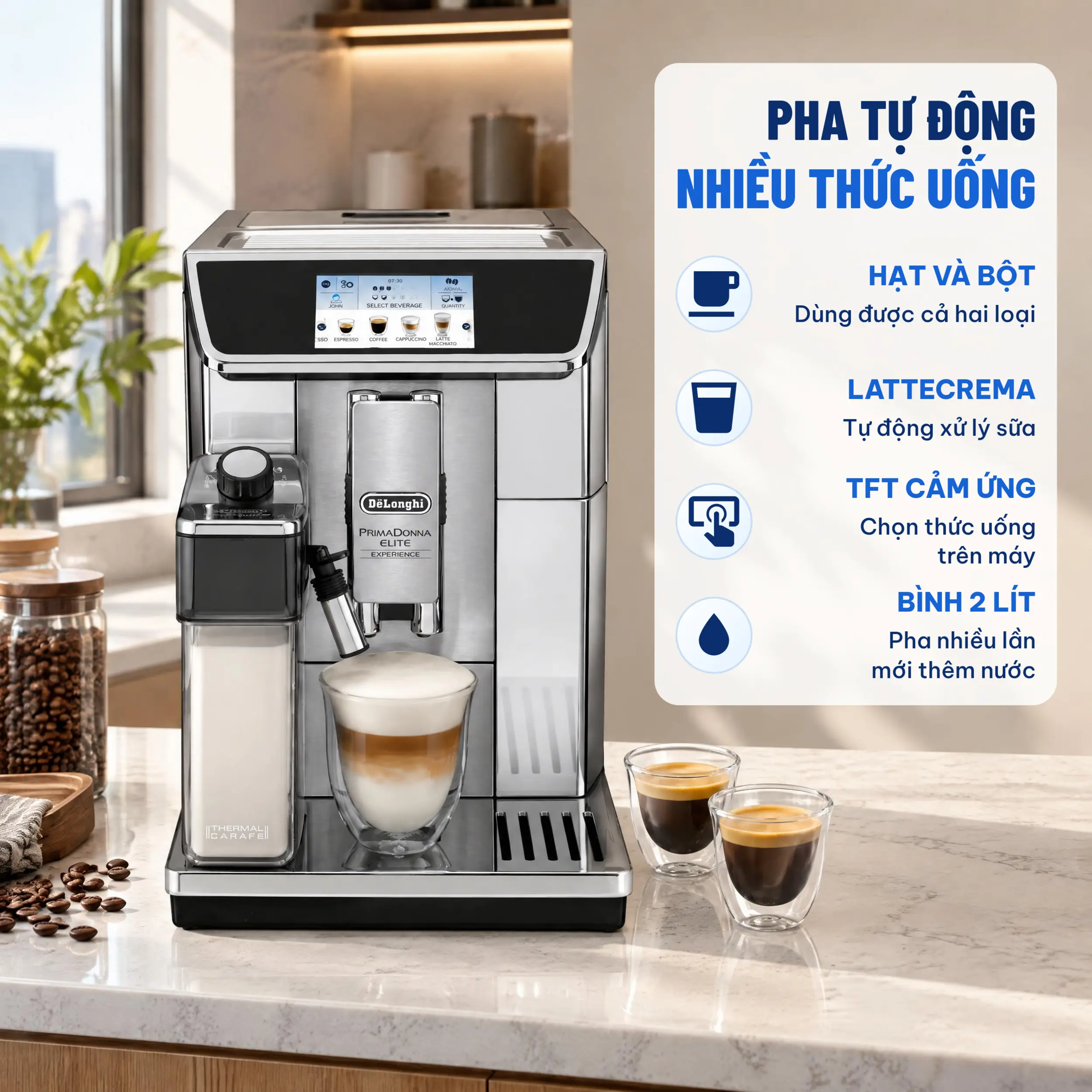 Máy pha cà phê Delonghi ECAM650.85.MS Màu Bạc