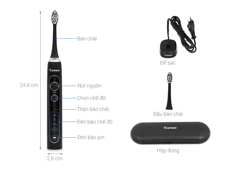 Bàn chải điện Rapido RST-15WB