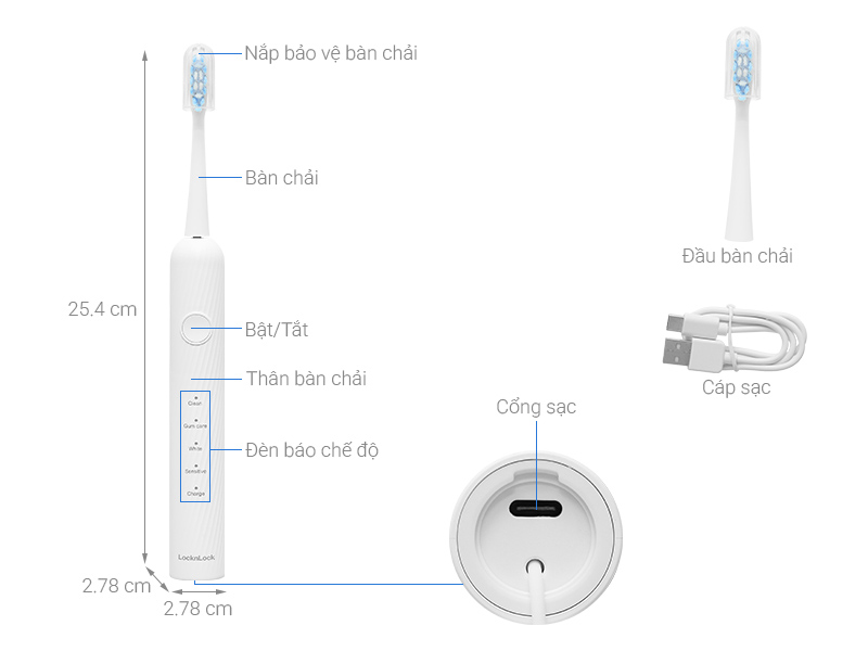 Bàn chải điện Lock&Lock ENR331WHT