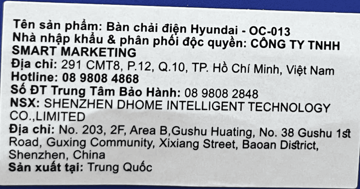 Bàn chải điện Hyundai OC-013-BK Màu Đen