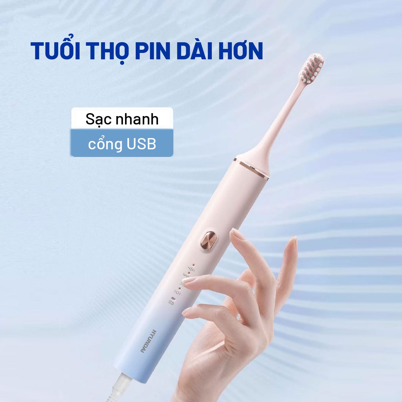 Bàn chải điện Hyundai OC-013-PK Màu Hồng