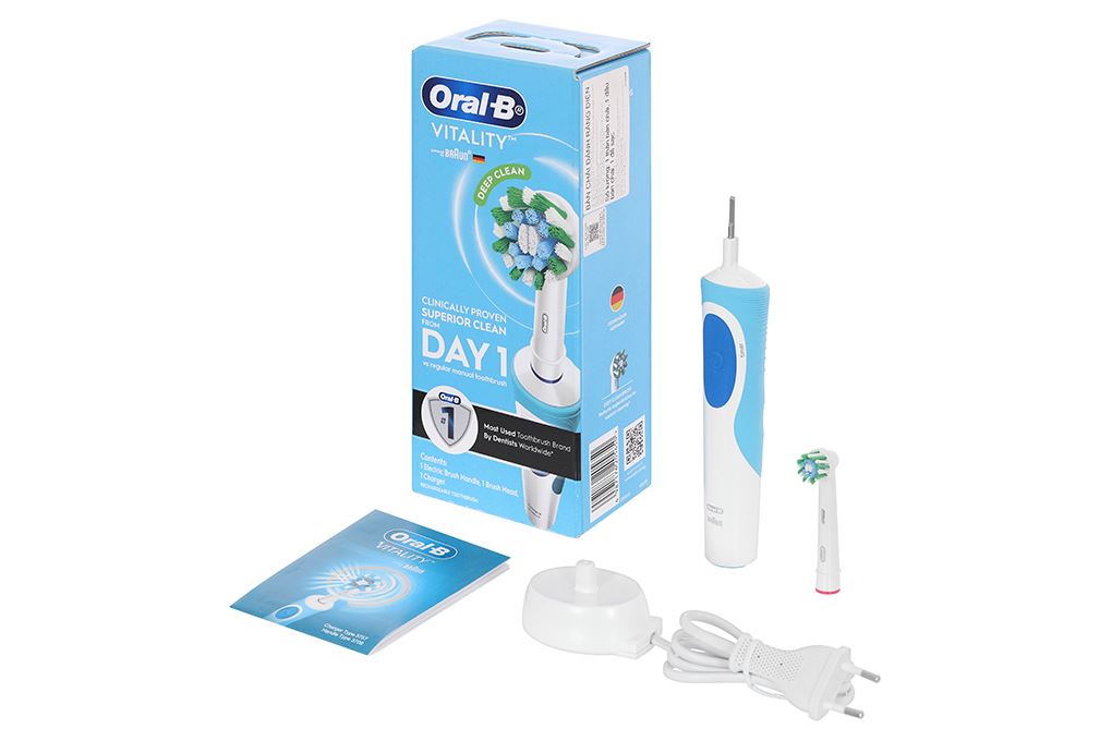 Bàn chải điện Oral-B Vitality Deep Clean D12.513 Màu Trắng - Xanh