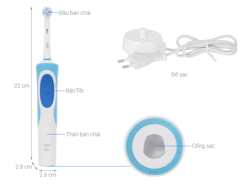 Bàn chải điện Oral-B Vitality Extra Sensitive Clean D12.513