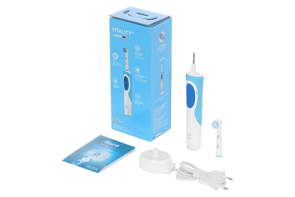 Bàn chải điện Oral-B Vitality Extra Sensitive Clean D12.513 Màu Trắng - Xanh